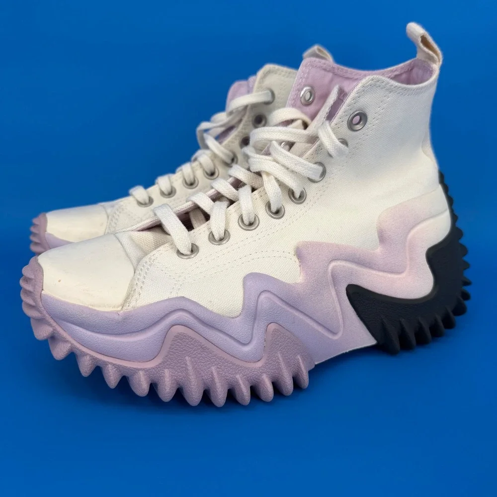 Converse Run Star Motion Platform High Top Egret Pale Amethyst 172891C Womens 8 - Picture 1 of 8